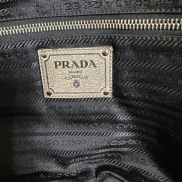 Authentic Prada Brown Cervo Lux Nudo Sparkle Leather Boston Bag. - Picture 12 of 16